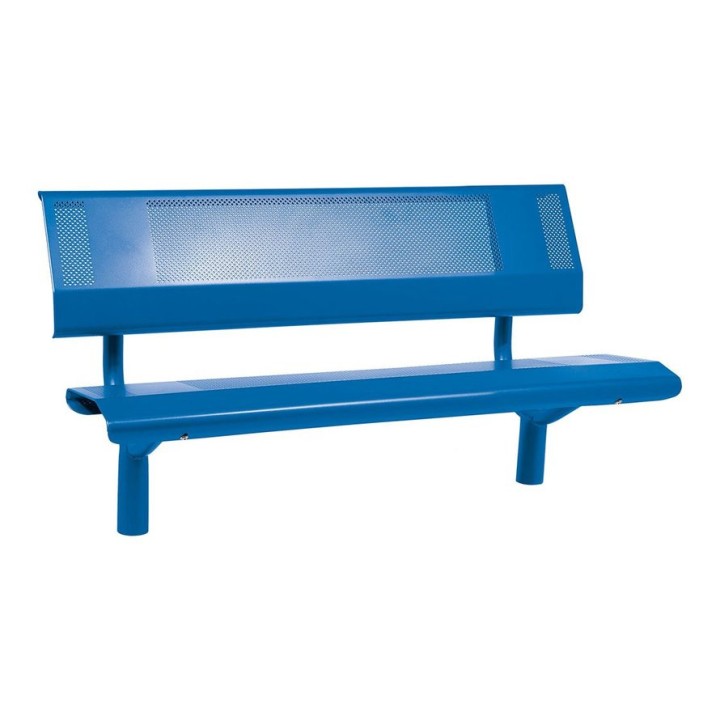 Banc acier Oslo Procity, lg. 1500 mm, peint/zinc, scellement direct - Bleu gentiane