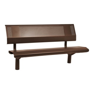 Banc acier Oslo Procity, lg. 1500 mm, peint/zinc, scellement direct - Brun chocolat
