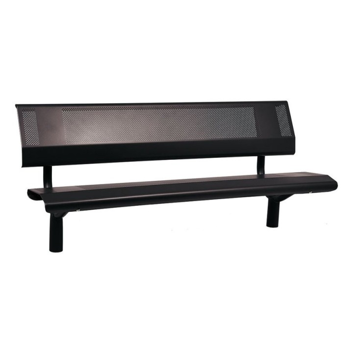 Banc acier Oslo Procity, lg. 1800 mm, peint/zinc, scellement direct - Noir foncé