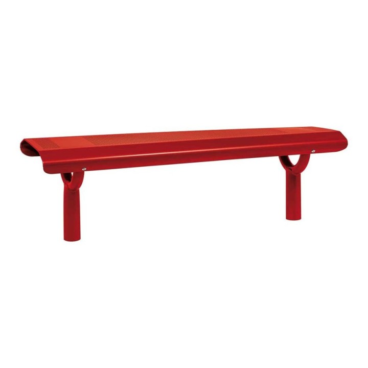 Banquette Oslo Procity, lg. 1500 mm, peint/zinc, scellement direct - Rouge pourpre