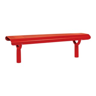 Banquette Oslo Procity, lg. 1500 mm, peint/zinc, scellement direct - Rouge signalisation