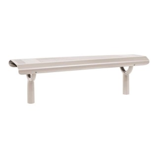 Banquette Oslo Procity, lg. 1500 mm, peint/zinc, scellement direct - Gris soie