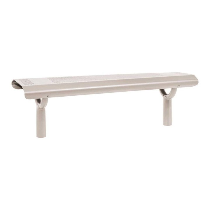 Banquette Oslo Procity, lg. 1500 mm, peint/zinc, scellement direct - Gris soie