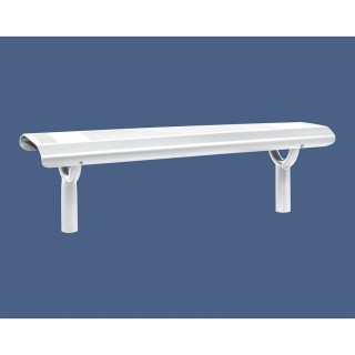 Banquette Oslo Procity, lg. 1500 mm, peint/zinc, scellement direct - Blanc pur