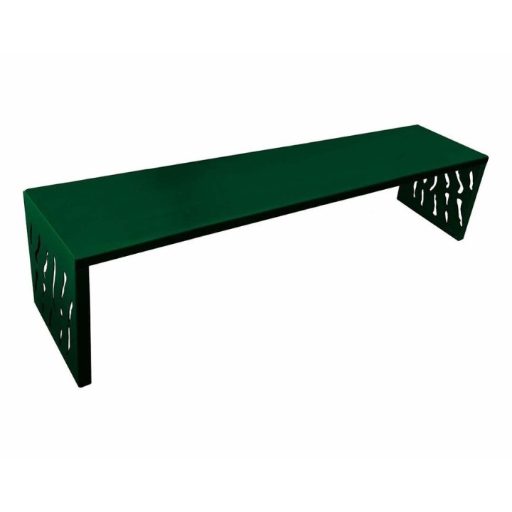 Banquette Venise acier Procity, lg. 1800 mm, peint/zinc, fixation sur platines - Vert mousse
