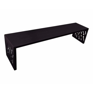 Banquette Venise acier Procity, lg. 1800 mm, peint/zinc, fixation sur platines - Noir foncé