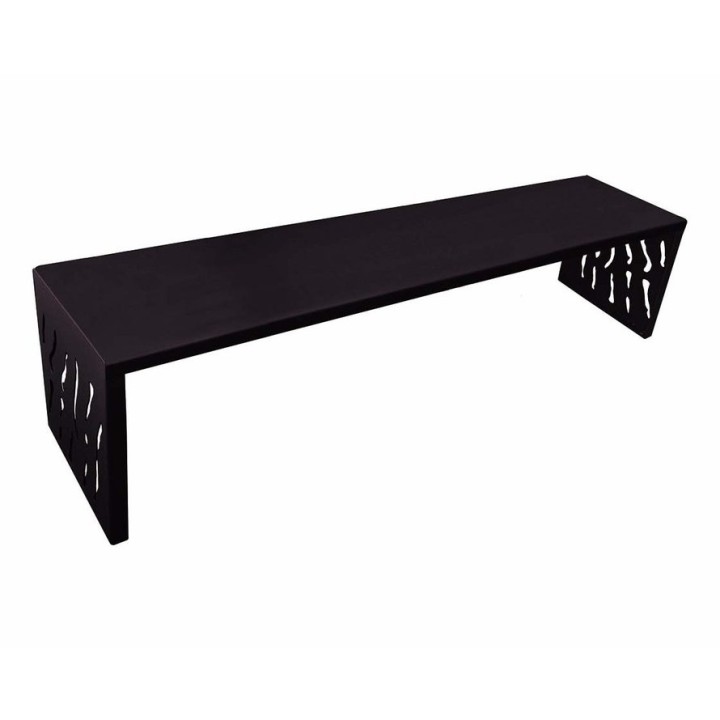 Banquette Venise acier Procity, lg. 1800 mm, peint/zinc, fixation sur platines - Noir foncé