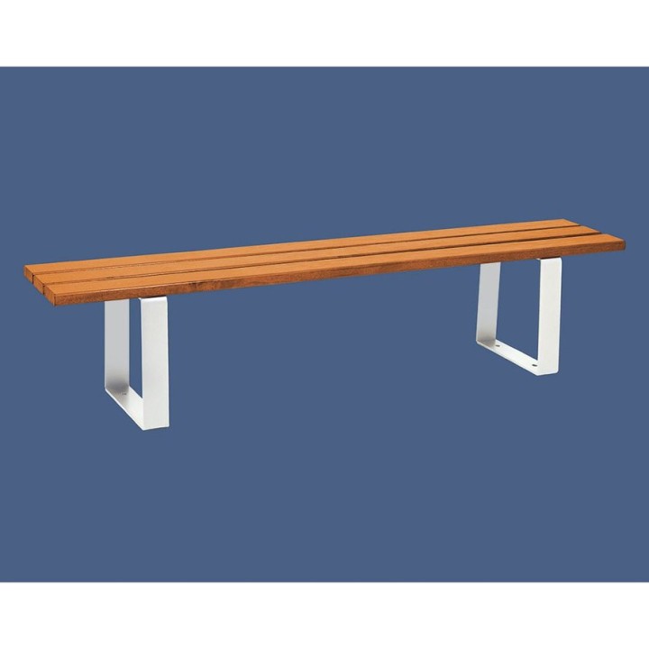Banquette Riga bois exotique Procity, lg. 2000 mm, peint/zinc, fixation sur platines - Chêne clair/Blanc pur