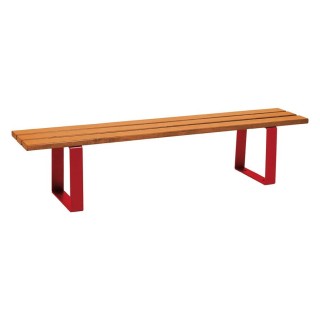 Banquette Riga bois résineux Procity,lg. 1800 mm, peint/zinc, fixation sur platines - Chêne clair/Rouge pourpre