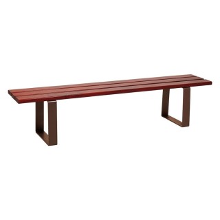 Banquette Riga bois résineux Procity,lg. 1800 mm, peint/zinc, fixation sur platines - Acajou/Brun chocolat