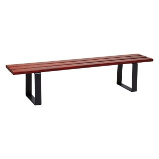 Banquette Riga bois résineux Procity,lg. 1800 mm, peint/zinc, fixation sur platines - Acajou/Noir foncé