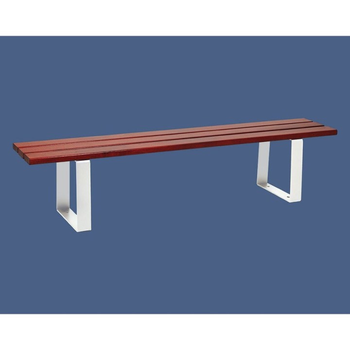 Banquette Riga bois résineux Procity,lg. 1800 mm, peint/zinc, fixation sur platines - Acajou/Blanc pur