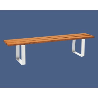 Banquette Riga bois résineux Procity,lg. 1800 mm, peint/zinc, fixation sur platines - Chêne clair/Blanc pur
