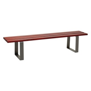 Banquette Riga bois résineux Procity,lg. 1800 mm, peint/zinc, fixation sur platines - Acajou/Gris Procity
