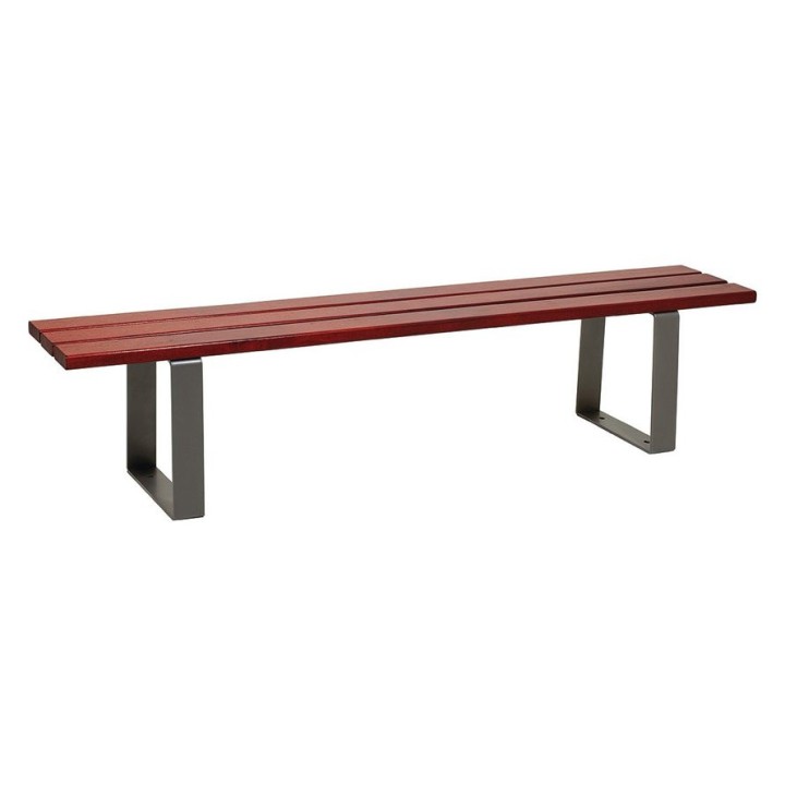 Banquette Riga bois résineux Procity,lg. 1800 mm, peint/zinc, fixation sur platines - Acajou/Gris Procity