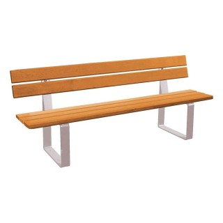 Banc bois/acier Riga Procity, bois résineux, lg. 1800 mm, peint/zinc, fixation/platines - Chêne clair/Gris soie