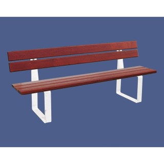 Banc bois/acier Riga Procity, bois résineux, lg. 1800 mm, peint/zinc, fixation/platines - Acajou/Blanc pur