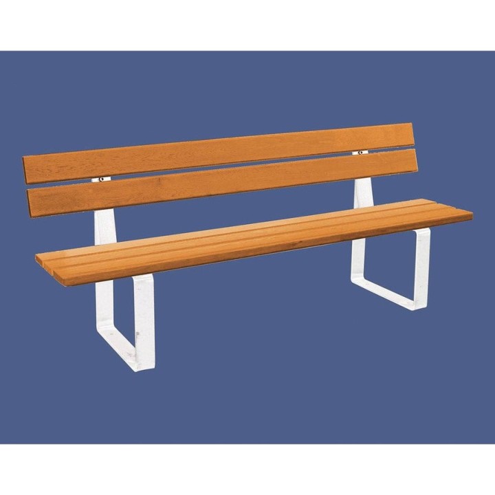 Banc bois/acier Riga Procity, bois résineux, lg. 1800 mm, peint/zinc, fixation/platines - Chêne clair/Blanc pur