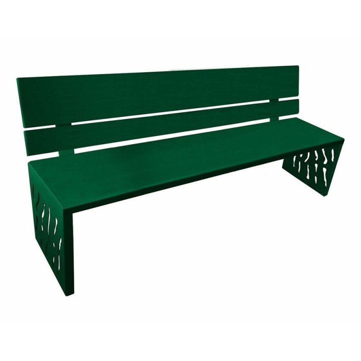 Banc acier Venise Procity, lg. 1800 mm, peint/zinc, fixation/platines - Vert mousse
