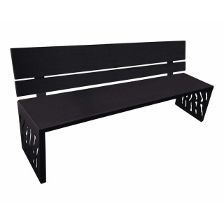 Banc acier Venise Procity, lg. 1800 mm, peint/zinc, fixation/platines - Noir foncé