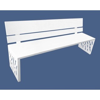 Banc acier Venise Procity, lg. 1800 mm, peint/zinc, fixation/platines - Blanc pur