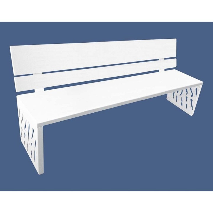 Banc acier Venise Procity, lg. 1800 mm, peint/zinc, fixation/platines - Blanc pur