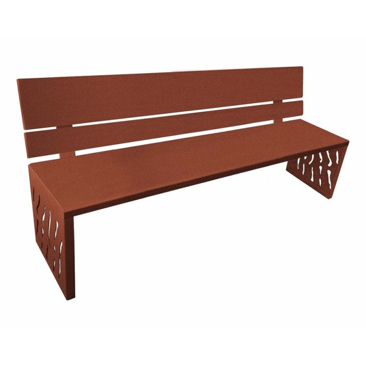 Banc acier Venise Procity, lg. 1800 mm, peint/zinc, fixation/platines - Aspect Corten