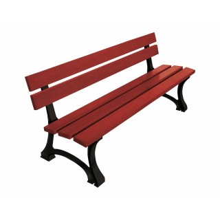 Banc bois/acier Mora Procity, bois exotique, lg. 2000 mm, fixation/platines - Acajou/Noir foncé