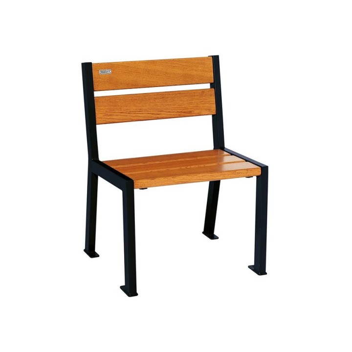 Fauteuil bois/acier Silaos 5 lames Procity, sans accoudoir, lg. 600 mm, fixation/platines - Chêne clair/Noir foncé