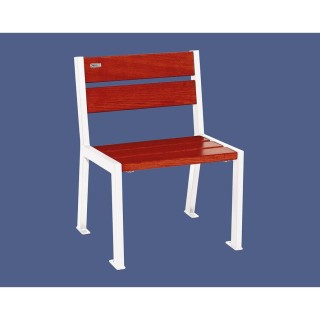 Fauteuil bois/acier Silaos 5 lames Procity, sans accoudoir, lg. 600 mm, fixation/platines - Acajou/Blanc pur