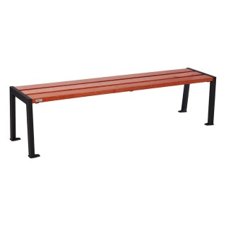 Banquette Silaos acier et bois Procity, lg. 1800 mm, peint/zinc, fixation platines - Acajou/Noir foncé