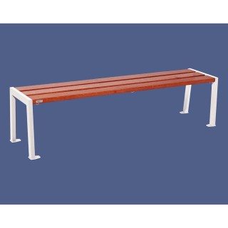 Banquette Silaos acier et bois Procity, lg. 1800 mm, peint/zinc, fixation platines - Acajou/Blanc pur