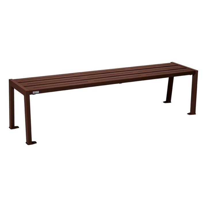 Banquette Silaos acier Procity, lg. 1800 mm, peint/zinc, fixation platines - Brun chocolat
