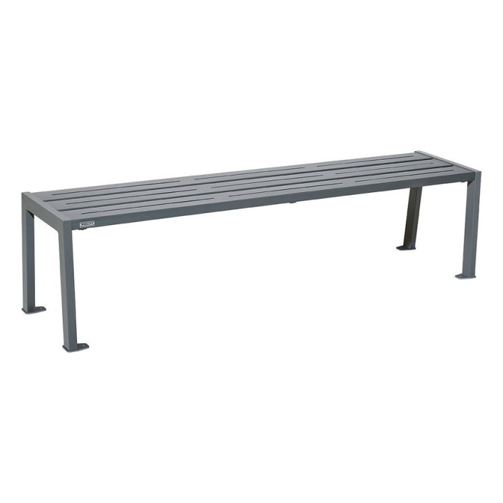 Banquette Silaos acier Procity, lg. 1800 mm, peint/zinc, fixation platines - Gris Procity