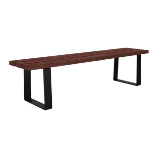 Banquette Riga acier et plastique recyclé Procity, lg. 1800 mm, fixation platines - Noir foncé