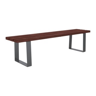 Banquette Riga acier et plastique recyclé Procity, lg. 1800 mm, fixation platines - Gris Procity