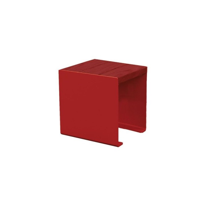 Banquette KUB. acier et bois Procity, lg. 450 mm, fixation tiges d'ancrage non fournies - Acajou/Rouge pourpre