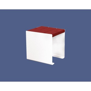 Banquette KUB. acier et bois Procity, lg. 450 mm, fixation tiges d'ancrage non fournies - Acajou/Blanc pur