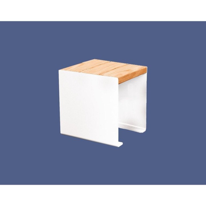 Banquette KUB. acier et bois Procity, lg. 450 mm, fixation tiges d'ancrage non fournies - Chêne clair/Blanc pur
