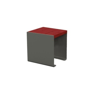 Banquette KUB. acier et bois Procity, lg. 450 mm, fixation tiges d'ancrage non fournies - Acajou/Gris Procity