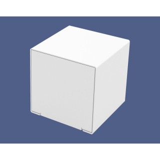 Cube acier KUB. Procity, 450 x 450 mm, fixation tiges d'ancrage non fournies - Blanc pur