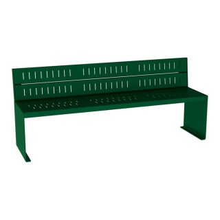 Banc acier KUB. Procity, lg. 1800 mm, fixation tiges d'ancrage non fournies - Vert mousse