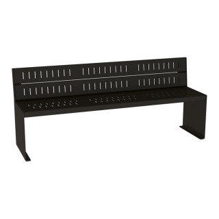 Banc acier KUB. Procity, lg. 1800 mm, fixation tiges d'ancrage non fournies - Noir foncé