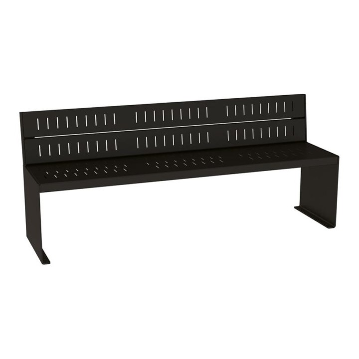 Banc acier KUB. Procity, lg. 1800 mm, fixation tiges d'ancrage non fournies - Noir foncé