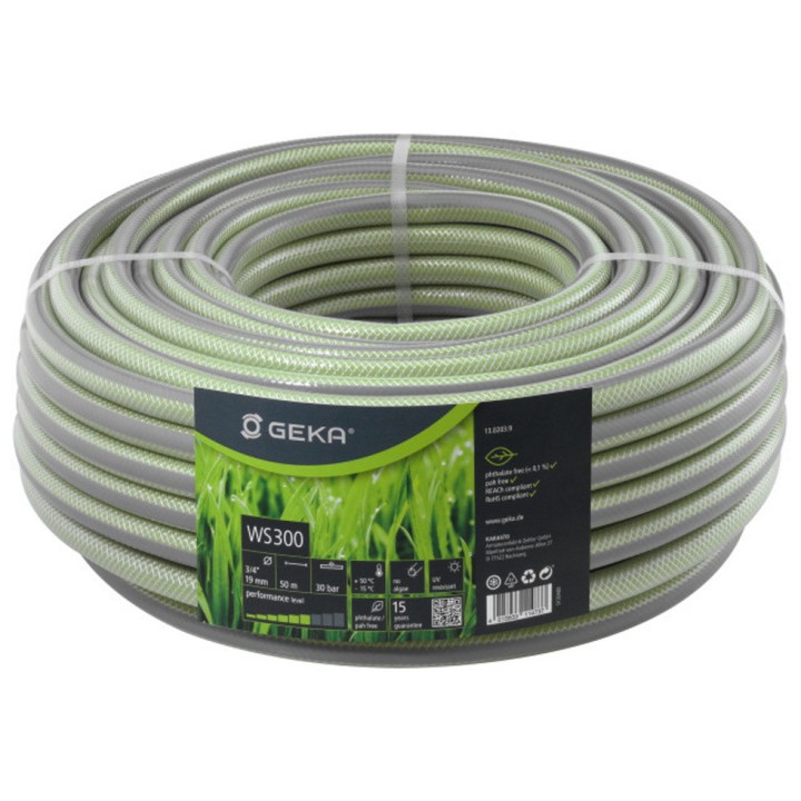 Tuyau d'arrosage GEKA Plus WS300  3/4" vert/gris PVC, long. 50 m