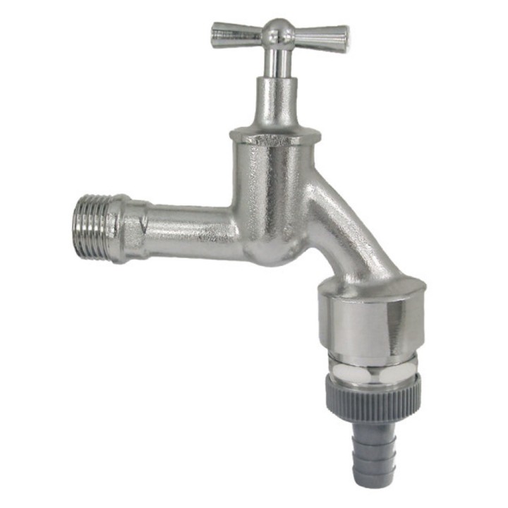 Robinet avec clapet anti-retour en laiton chromé  3/4" mâle GEKA