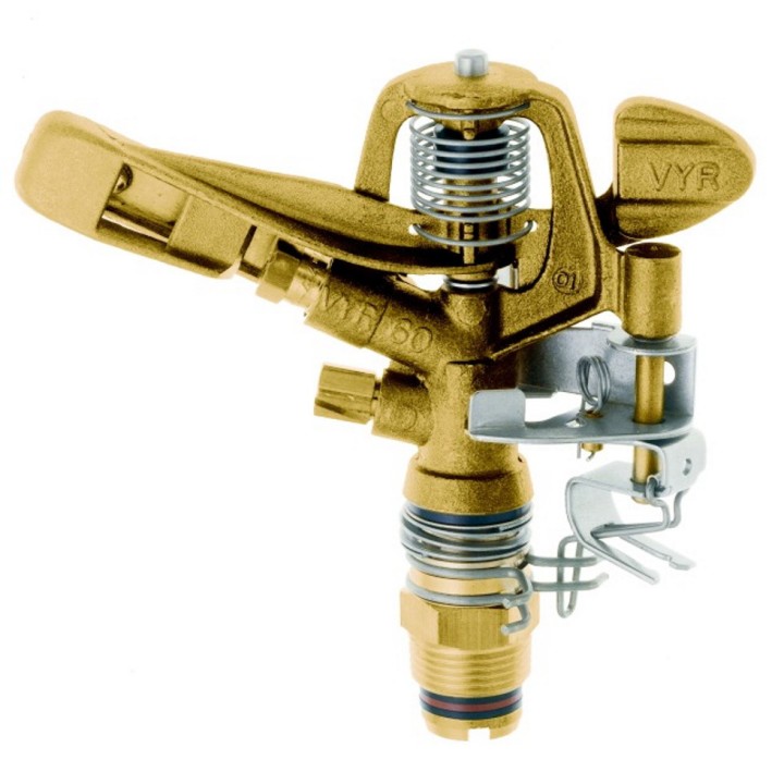 Arroseur rotatif et par secteur GEKA V60 en laiton, portée 16 m, filetage mâle G3/4