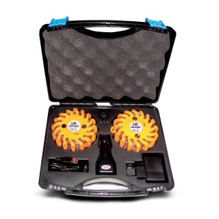 Malette avec 2 balises LED de signalisation magnétique Ledwork Transaxe