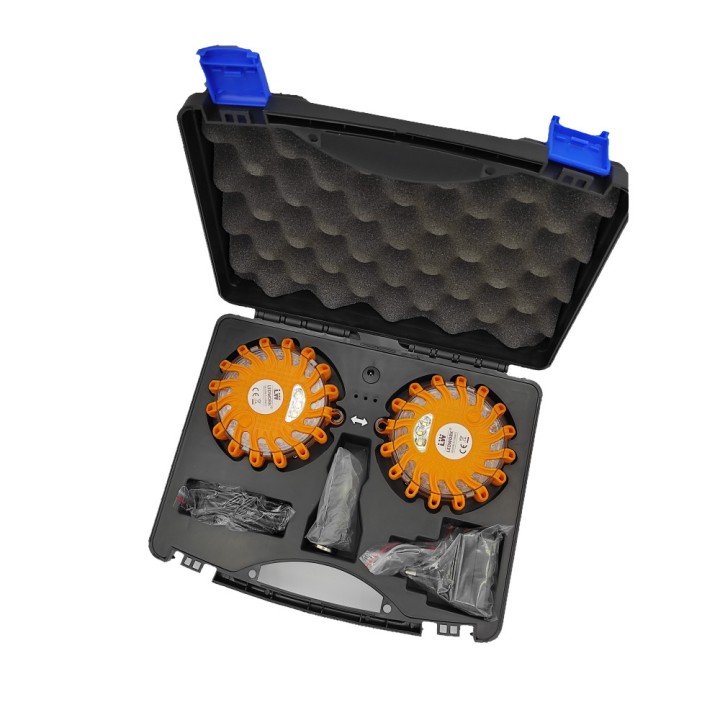 Malette avec 2 balises LED de signalisation magnétique Ledwork Transaxe