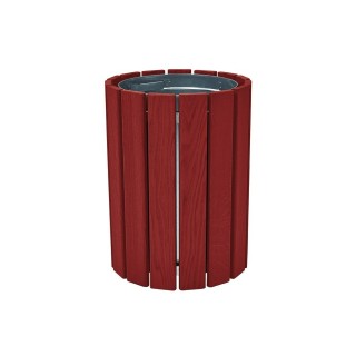 Corbeille Cologne 60 litres Procity - : Ø 460 x hauteur 640 mm - Acajou